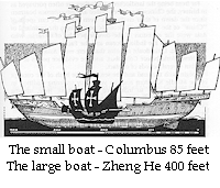 Usporedba: Veći je brod Zhengov, a manji Kolumbov